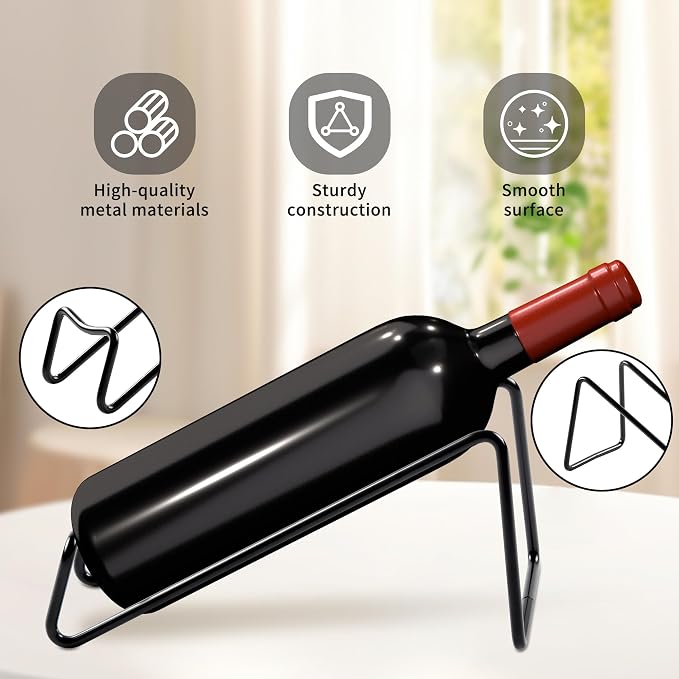 TONLEA Countertop Wine Rack, Metal Small Wine Rack, Tabletop Wine Storage Stand - Image 2