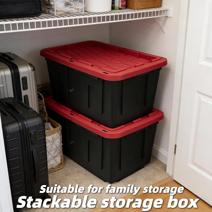 27 Gallon Storage Bins with Lids, Heavy-Duty Plastic Storage Totes with - Image 3