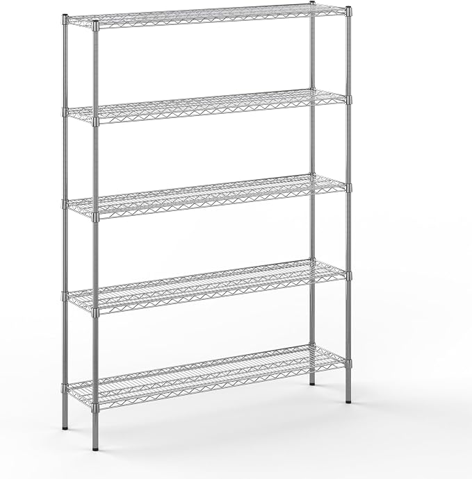 14" Deep x 54" Wide x 74" Height Wire Shelving Kit | 5-Tier | NSF Commercial by Regal+Altair