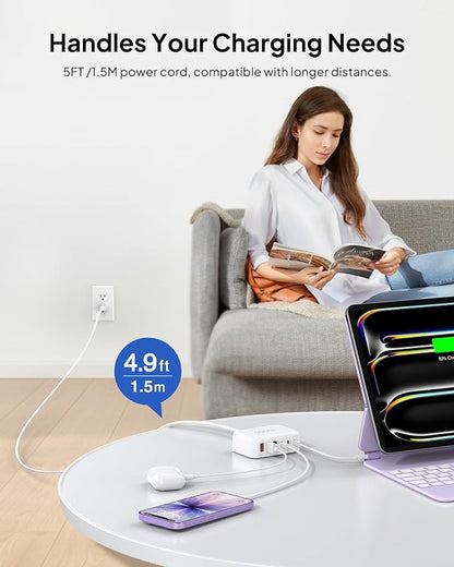 USB C Fast Charger, 100W GaN 6 Port Type C Charging Station Hub Block Cube - Image 9