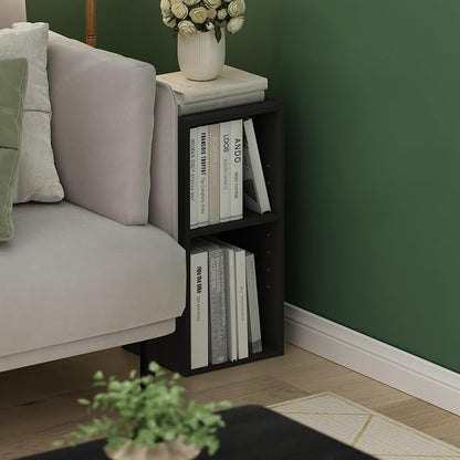 Furinno Fulda Book Shelf, 2-Tier Narrow Bookshelf, Bookcase - Image 2