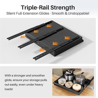 Pull out Cabinet Organizer, Adjustable Full-Extension Adhesive Roll out Shelves - Image 5