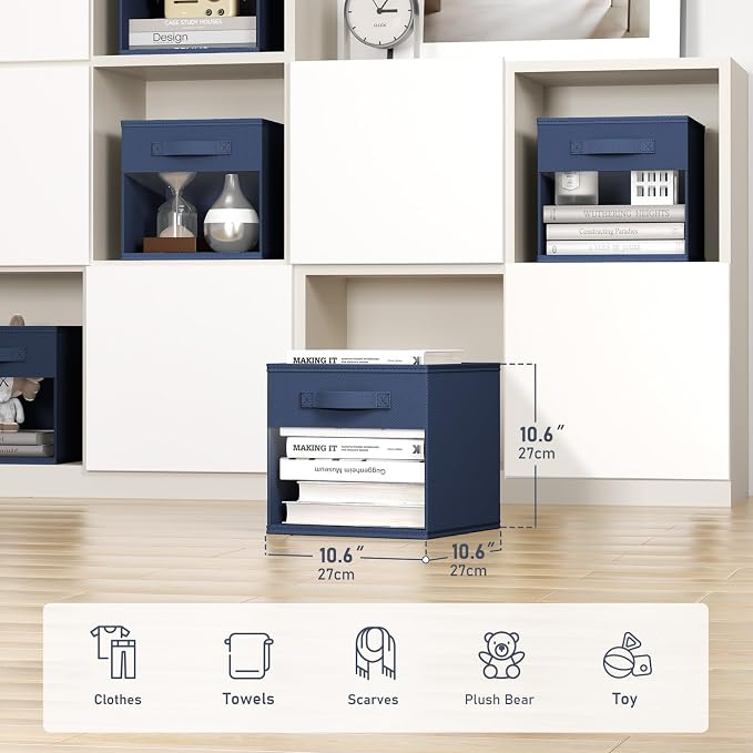 DIMJ Storage Cubes, Cube Storage Bin, 10 Pack Foldable Baskets - Image 2
