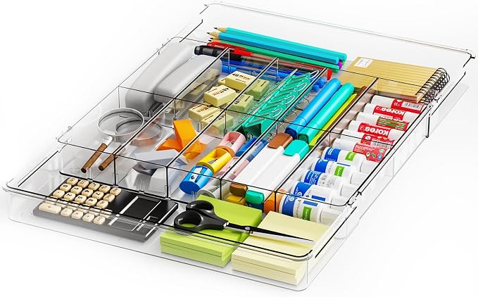 Yieach Large Expandable Desk Drawer Organizer Tray - Image 7