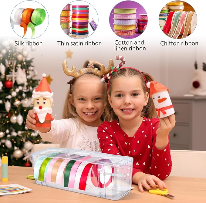 Ribbon Organizer Storage Clear Plastic Ribbon Holder - Image 4