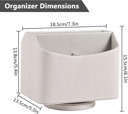 Leather Remote Control Holder 360 Degree Spinning, Desk Rotating Organizer/Caddy - Image 2