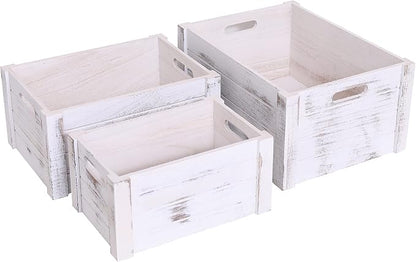Farmhouse Antique White Wooden Crate - Image 8