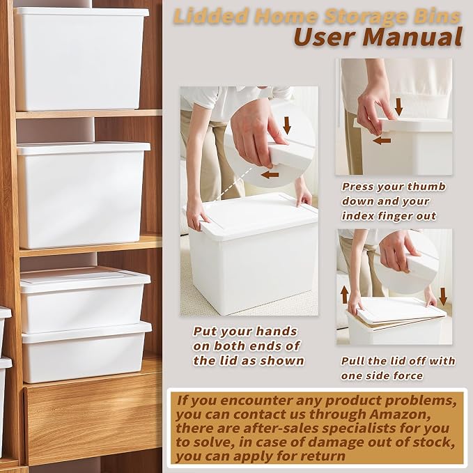 27 Quart White Storage Bins - Image 2