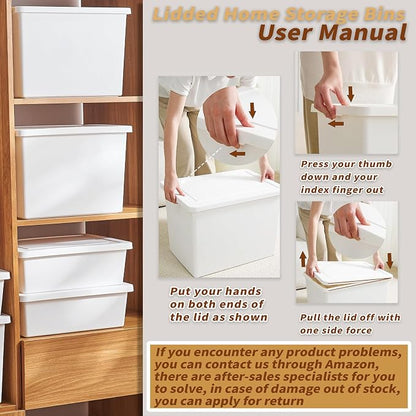 27 Quart White Storage Bins - Image 2