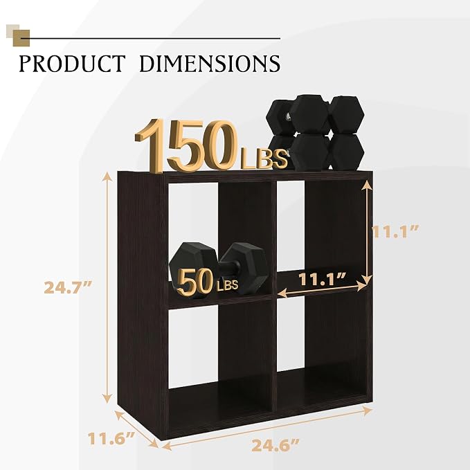 WannabeMyself【2026 Wooden Thick Frame】 4 Cube Storage Organizer - Image 2