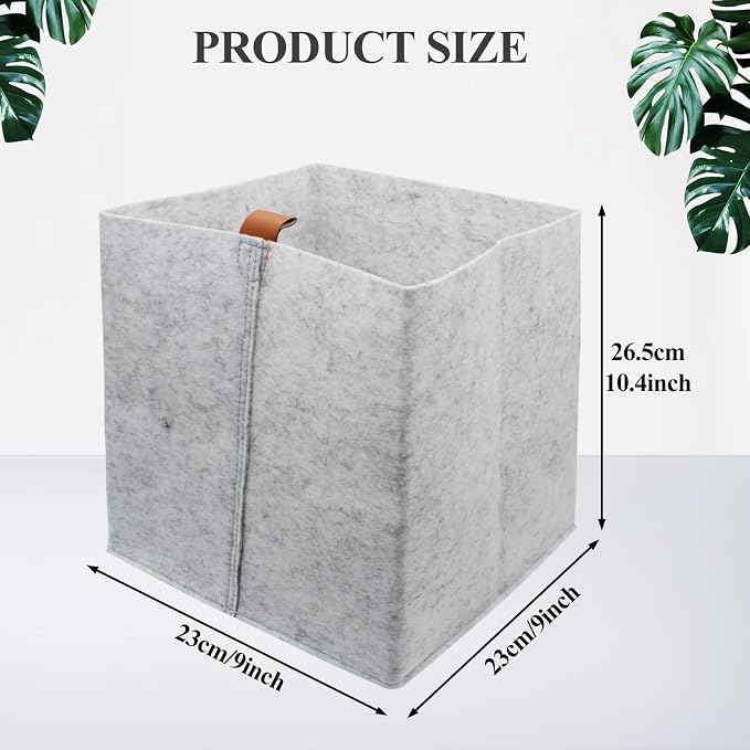 Felt Storage Basket, Folded Closet Storage Bins Large Capacity Cube Storage Bin - Image 2