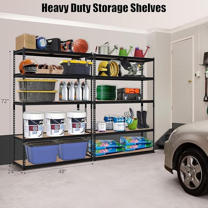Storage Shelving Unit, 5-Tier Adjustable Metal Storage Shelves - Image 2