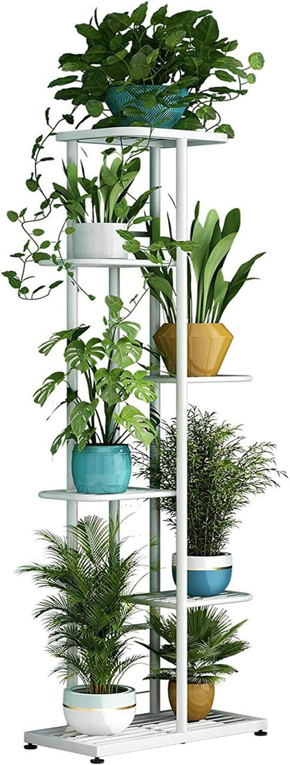 LINZINAR Plant Stand Metal 6 Tier 7 Potted Multiple Flower Pot Holder Shelf by LINZINAR