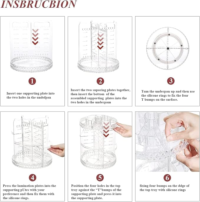 ZHIAI 360 Rotating Makeup Organizer, Large Capacity Cosmetics Organizer - Image 7