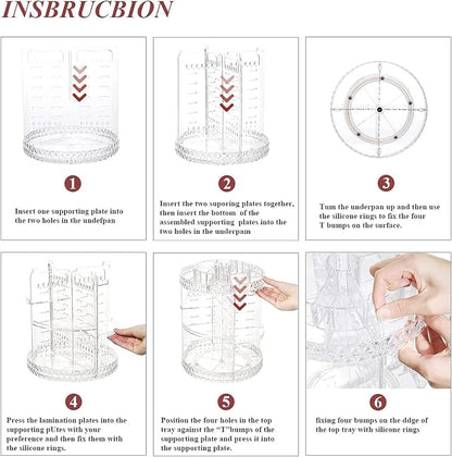 ZHIAI 360 Rotating Makeup Organizer, Large Capacity Cosmetics Organizer - Image 7