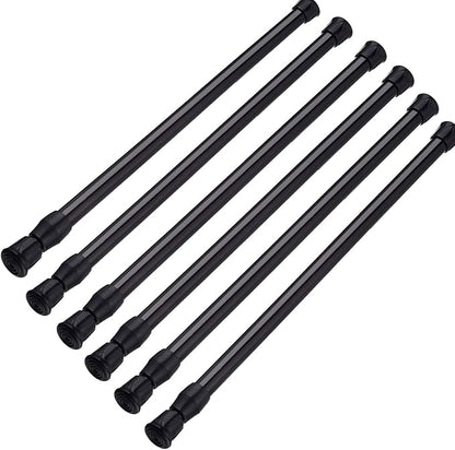 SIQUK 6 Pack Cupboard Bars Adjustable Spring Tension Rods Black Refrigerator by SIQUK