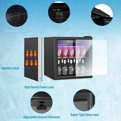 Compact Beverage Refrigerator, 60 Can/1.3 Cubic Feet Mini Fridge - Image 2