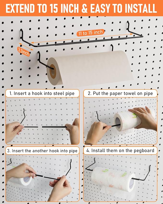 INCLY 276PCS Extra Thick 1/4" Pegboard Accessories Organizer Kit, Heavy Duty - Image 5