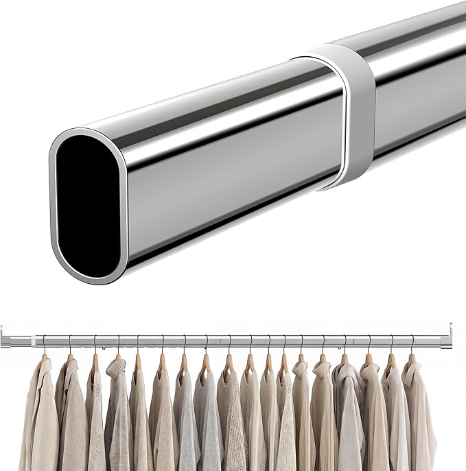 Oval Closet Rod 18-88 Inch Adjustable Closet Rods by Unknown