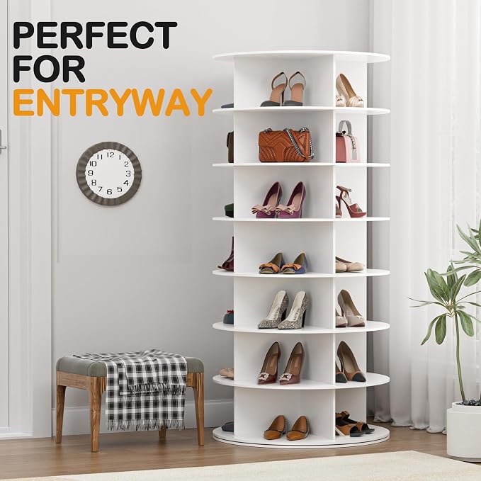 MAGIC UNION Rotating Shoe Rack Tower 7 Tier Organizer, Revolving 360 Shoe Rack - Image 7