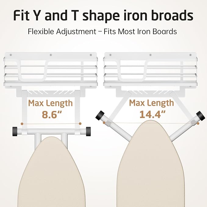 KES 90lb Heavy-Load Ironing Board Hanger Wall Mount, One-Piece Metal Frame - Image 7
