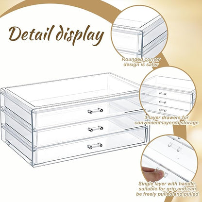 Acrylic Drawers Stackable, 9.3 X 5.3 X 4 Inch Stackable Makeup Organizer - Image 4