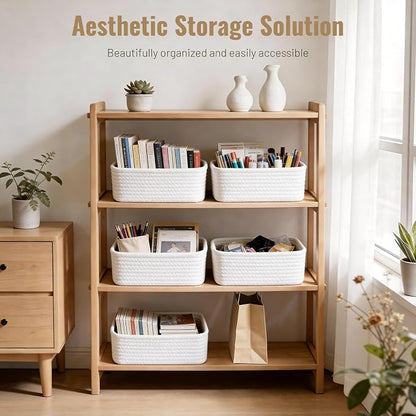 5 Pack Small Woven Storage Baskets - Image 2