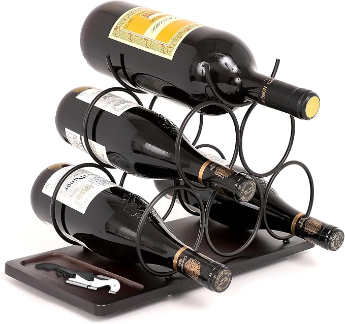 Countertop Wine Rack, Small Wine Rack and Wine Bottle Holder by SCUNDAHOME