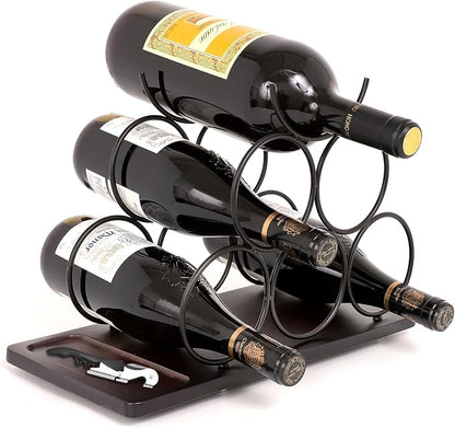 Countertop Wine Rack, Small Wine Rack and Wine Bottle Holder by SCUNDAHOME