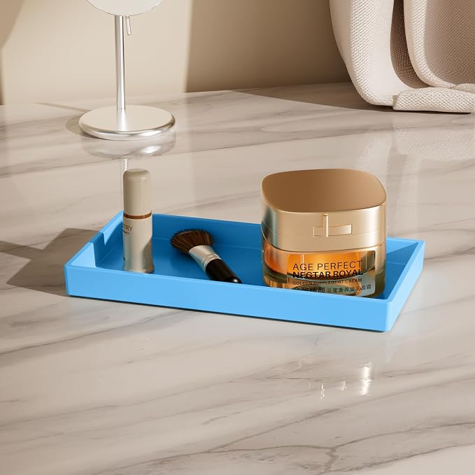 Vanity and Bathroom Tray, 7.7" ABS Countertop Organizer, Waterproof Vanity Tray - Image 4