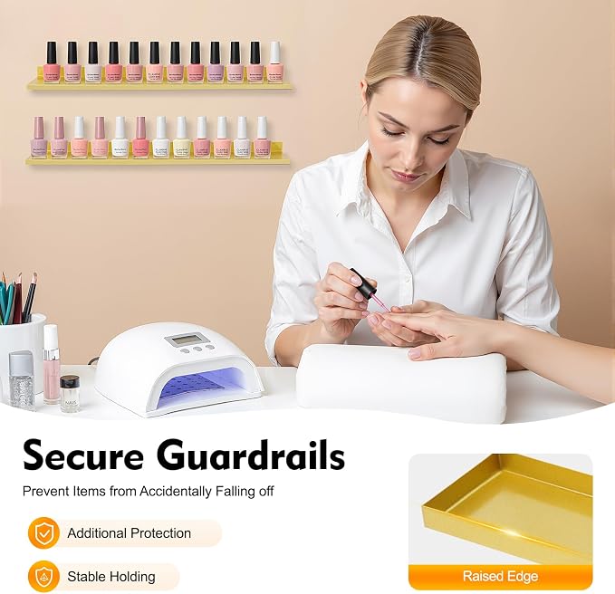 10PCS Gold Triangular Nail Polish Racks, 5 Tiers Wall-Mounted Nail Polish Racks - Image 7