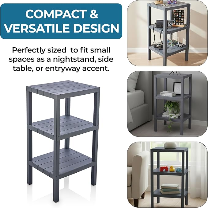 Honey-Can-Do 3-Tier Plastic Storage Shelf, Freestanding, closet or office - Image 7
