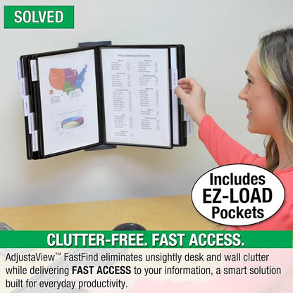 Ultimate Office AdjustaView FastFind 10-Pocket Wall Mounted Reference Display - Image 3