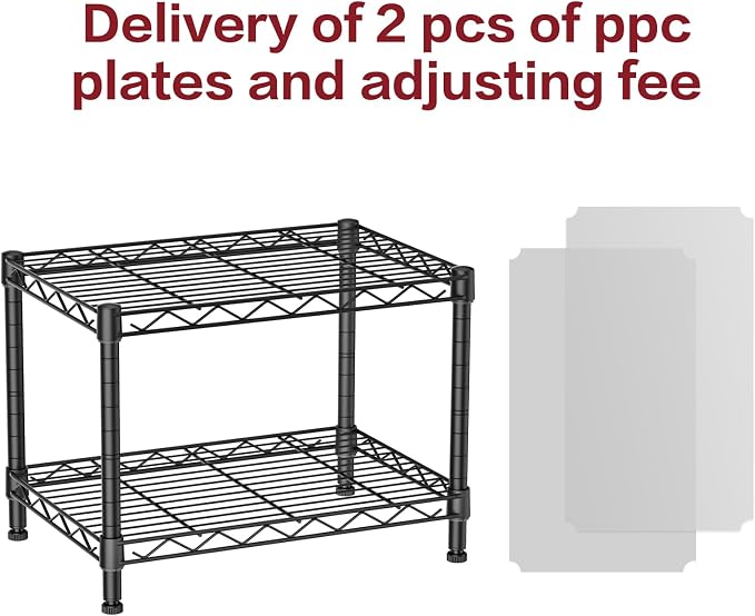 SINGAYE Small Wire 2 Shelves Pantry Metal Shelf Floor Organizer Under Desk | - Image 4