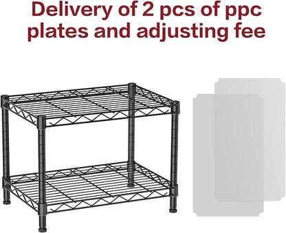 SINGAYE Small Wire 2 Shelves Pantry Metal Shelf Floor Organizer Under Desk | - Image 4