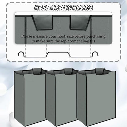 3 Pack Large Laundry Sorter Replacement Bags, Hamper Cart Removable Replacement - Image 3