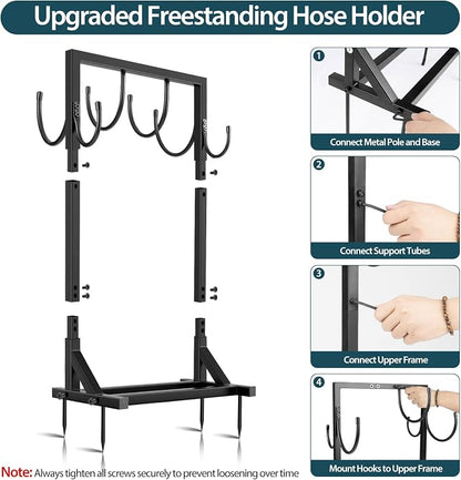 Garden Hose Holder Stand, BOLITE Heavy Duty Metal Hose Hanger, Holds 150ft | - Image 9
