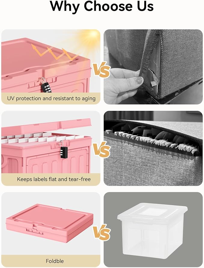 Oterri Plastic File Box with Lid - Image 3