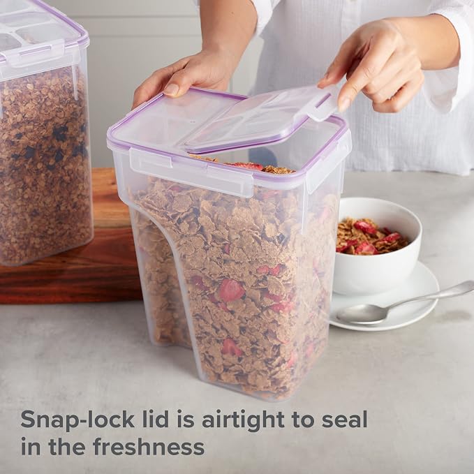 Snapware Airtight 2-Pack Cereal Dispenser Storage Containers, Flip-Top Lid BPA - Image 2