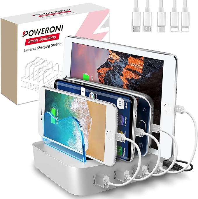 4 Port USB Charging Station by Poweroni