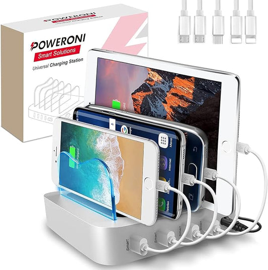 4 Port USB Charging Station by Poweroni
