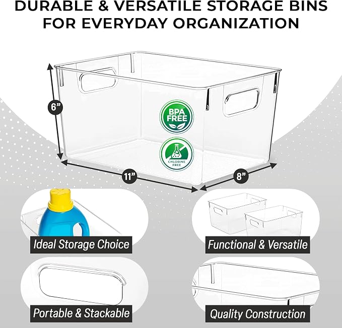 ClearSpace Clear Plastic Storage Bins – Pantry Organizers & Storage Containers - Image 4