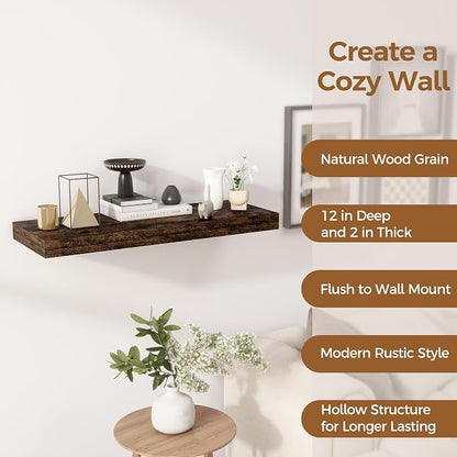 30 Inch Floating Shelves, 12 Inch Deep Floating Shelf - Image 5