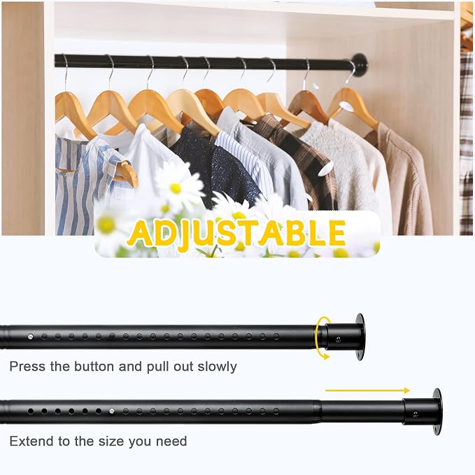 Closet Rod, 17 to 96 Inch Adjustable Closet Rods - Image 4
