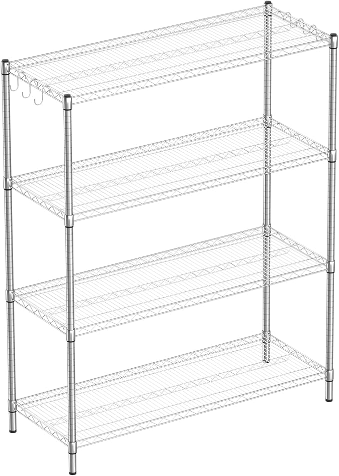 Guan River 4-Shelf Heavy Duty Wire Shelving, Metal Shelf, Sturdy and Durable by GuanRiver