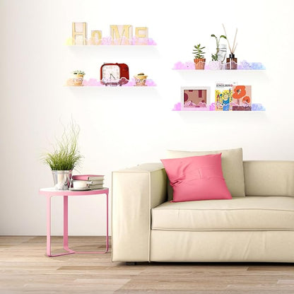 Floating Shelves for Wall, 4 Pack 15.7’’x 3.5’’Adhesive Acrylic Shelves - Image 5
