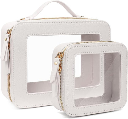 Travel Clear Makeup Bag Set, TSA Approved Cosmetic Bag Case by FFpaw
