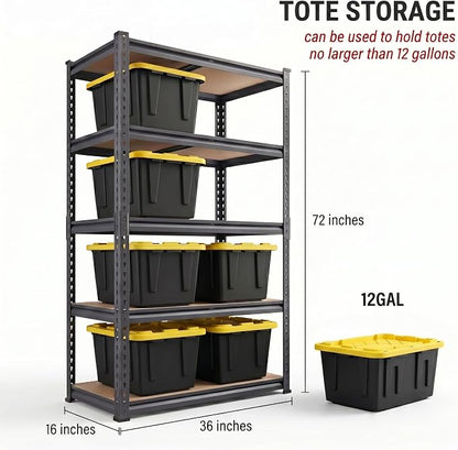 Shelving Unit, 2850LBS Heavy Duty Metal Shelves - Image 3