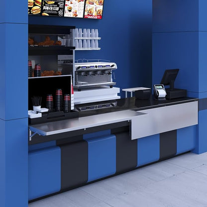 AmGood Stainless Steel Folding Wall Shelf 18 in. x 72 in. | NSF | Concession - Image 9