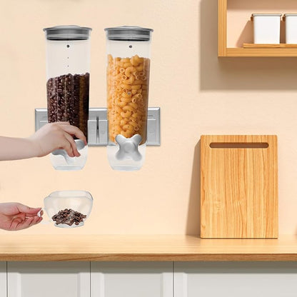 2 Pack Cereal Dispensers, Cereal Containers Storage, Wall-mounted Food Dispenser - Image 3
